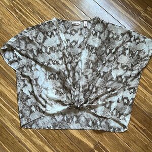 Snake Print V-Neck Top